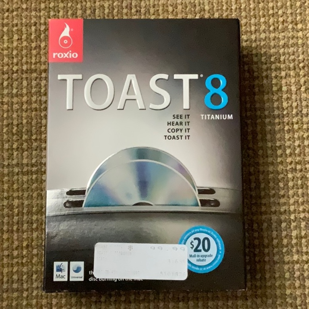 Toast 8 Titanium for Mac OS X 10.4 or later